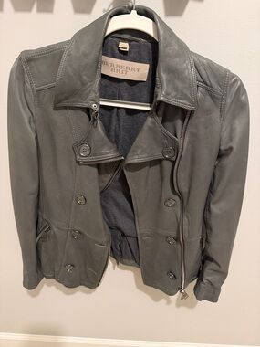 Burberry Brit Gray Leather Jacket